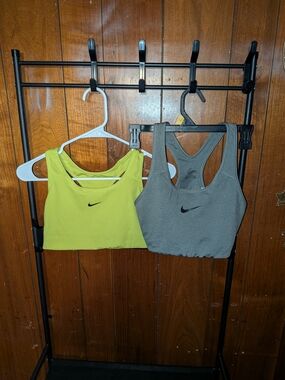 Nike Women’s Sports Bra - Neon Yellow and Gray